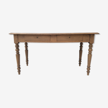 Dining table with two solid oak drawers