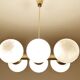 Vintage Glass Brass  Pendant Light, 1950s