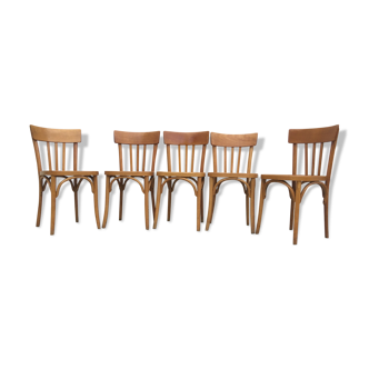 Set de 5 chaises bistrot anciennes