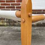 Vintage safari chair 1960s Denmark with canvas minimalist design