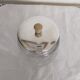 Jam pot, jam maker, sugar bowl, in crystal and silver metal