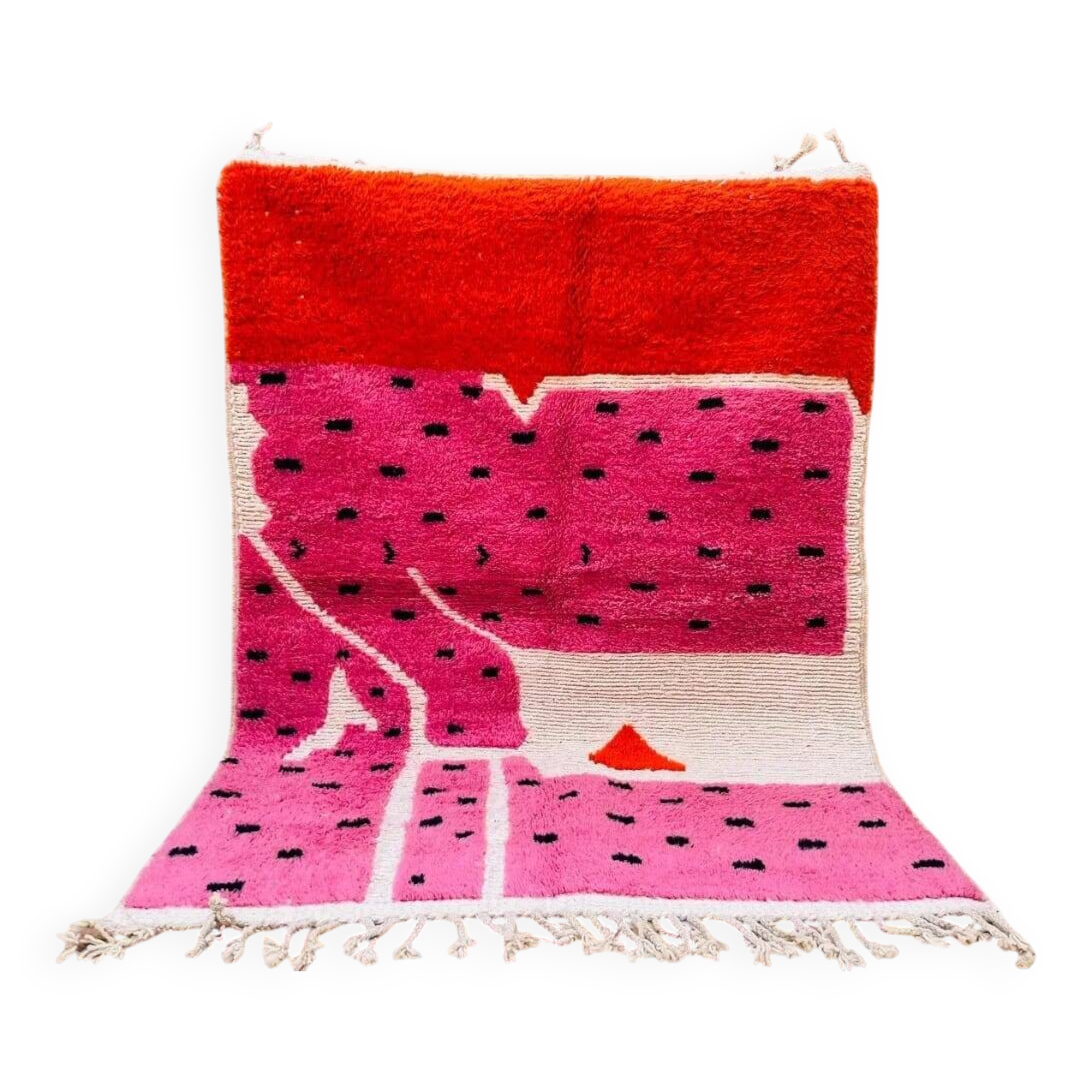 Hand-woven pink Berber rug