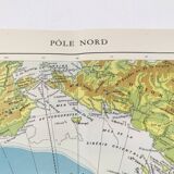 North Pole Arctic Ocean Greenland Iceland vintage map from 1950