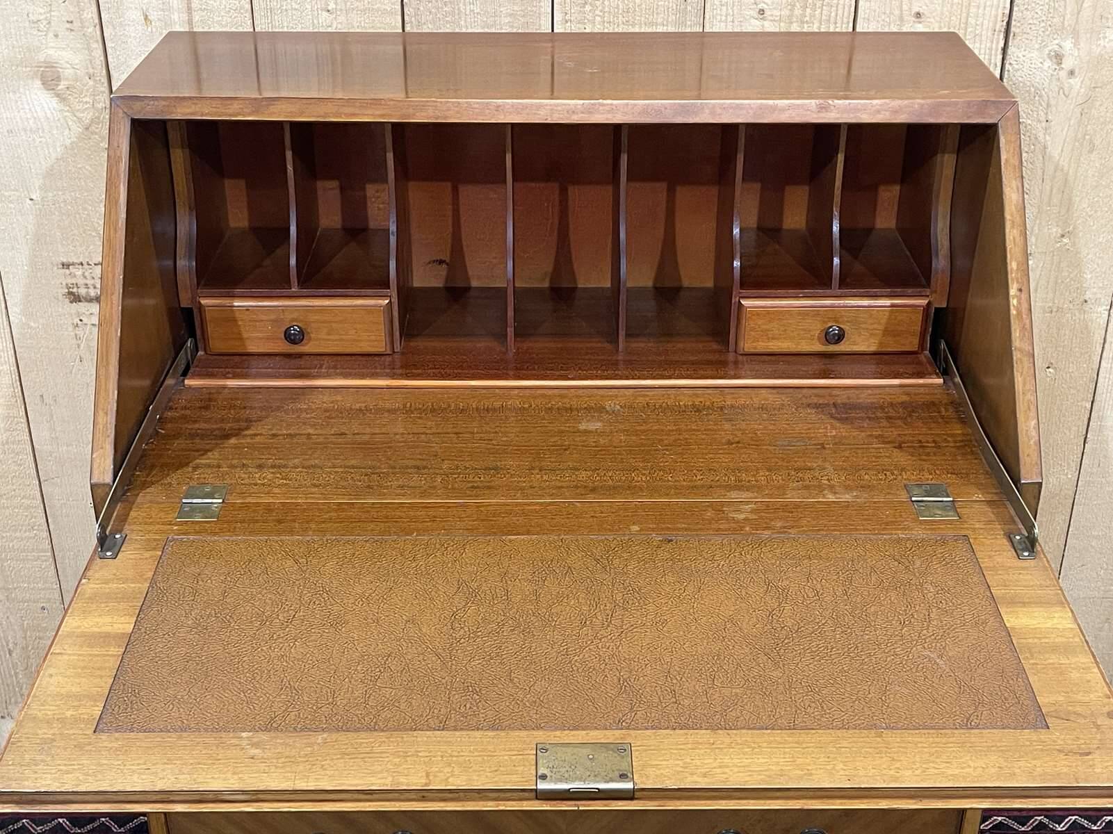 1950s English mahogany secretary.