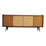 4-door sideboard in light beige and German wood from the 60s