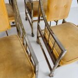 Unique set of mid-century style dining and lounge chairs – gilded, made between 1940-1948 by Flanders Industries Inc, Fort Smith, Arkansas