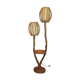 Lampadaire rotin 2 ampoules