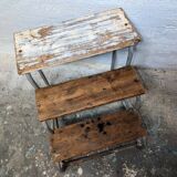 Metal and wood stepladder