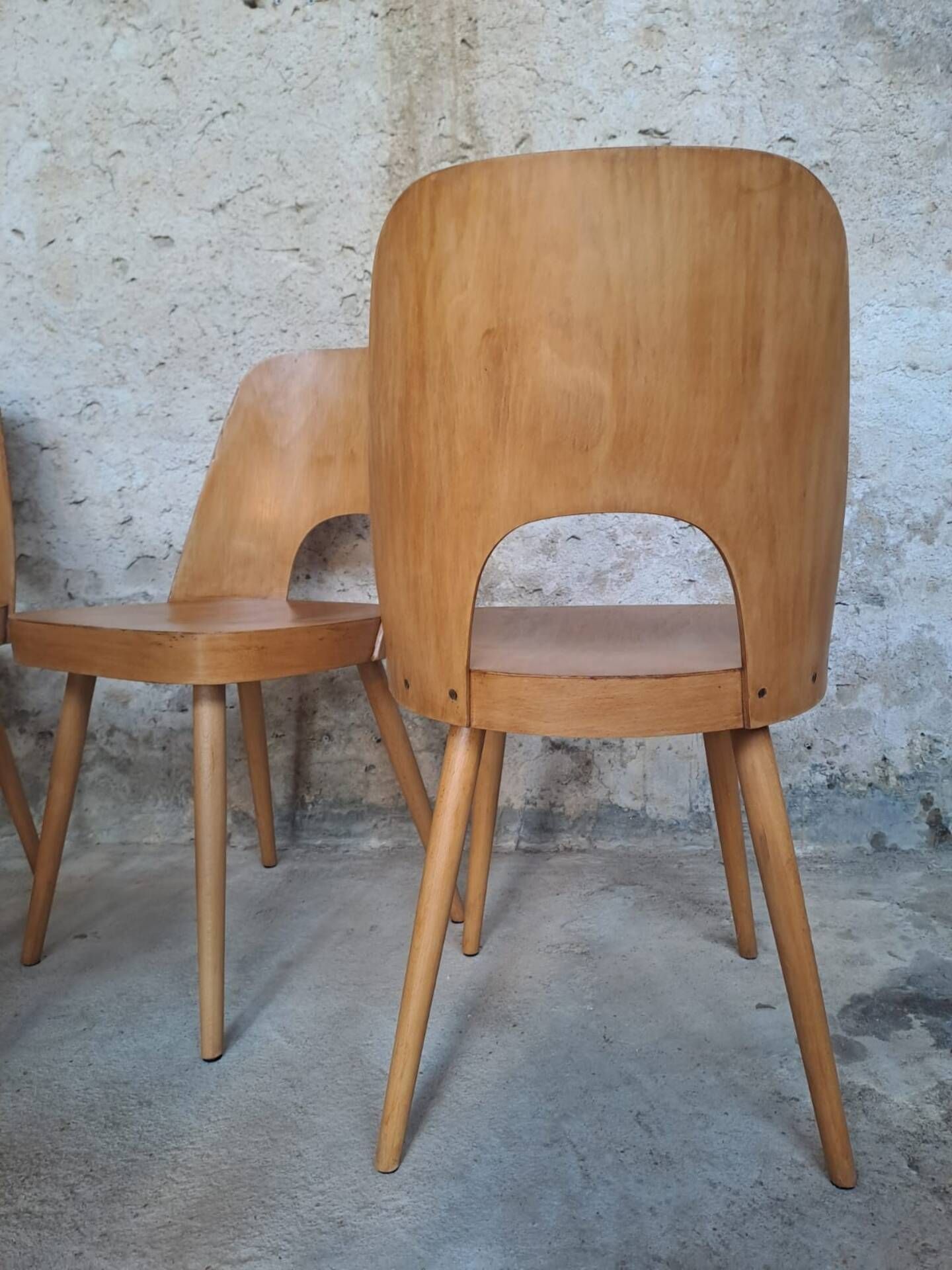 Set of 8 TON515 chairs by Oswald Haerdtl, Czech vintage 1955