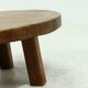 Table basse ronde rustique en chêne massif, années 1970