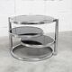 Coffee table with three smoked mirror tops, 1980
