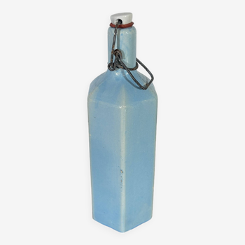 Blue glazed stoneware bottle