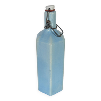 Blue glazed stoneware bottle