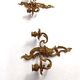 Pair of Rococo wall sconces in gilded bronze, Hollywood Regency, from the years.