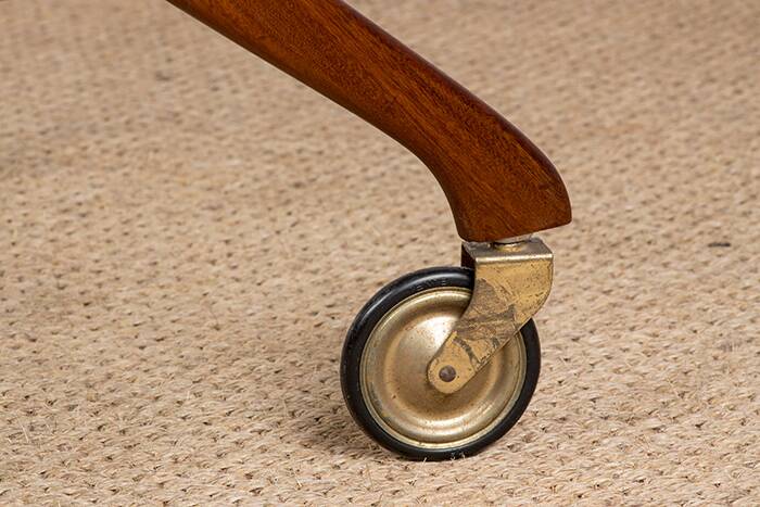 Danish folding teak rolling table, Svend Aage Madsen/Illums Bolhigus.