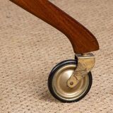 Danish folding teak rolling table, Svend Aage Madsen/Illums Bolhigus.