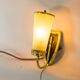 Brass wall lamp and glass with fine stripes mid-century