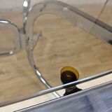 Vintage Gastone Rinaldi chrome & smoked glass dining table + chairs