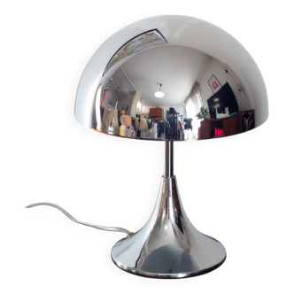 Chrome metal mushroom lamp