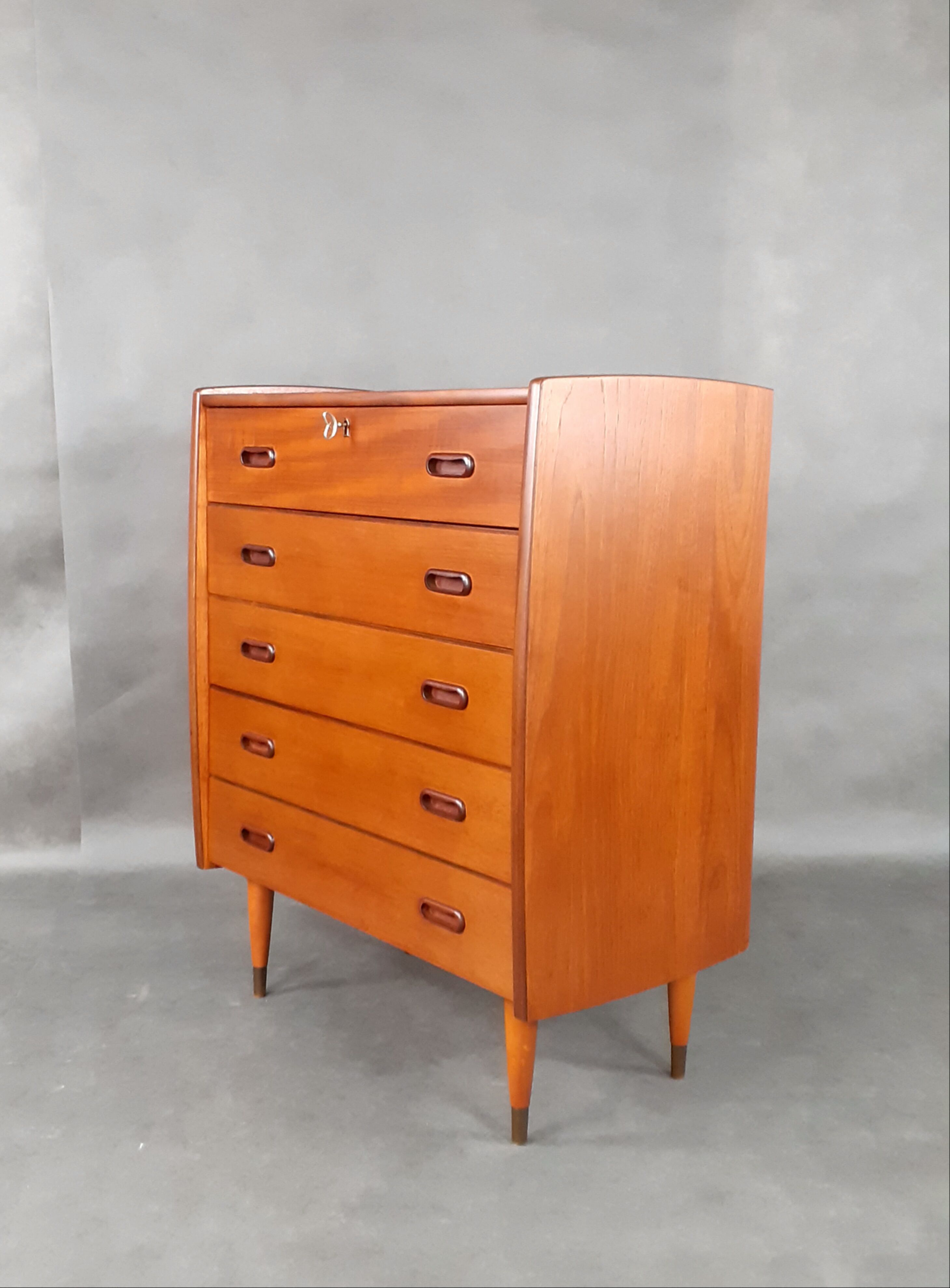Commode Norvégienne 5 tiroirs en Teck, 1960s