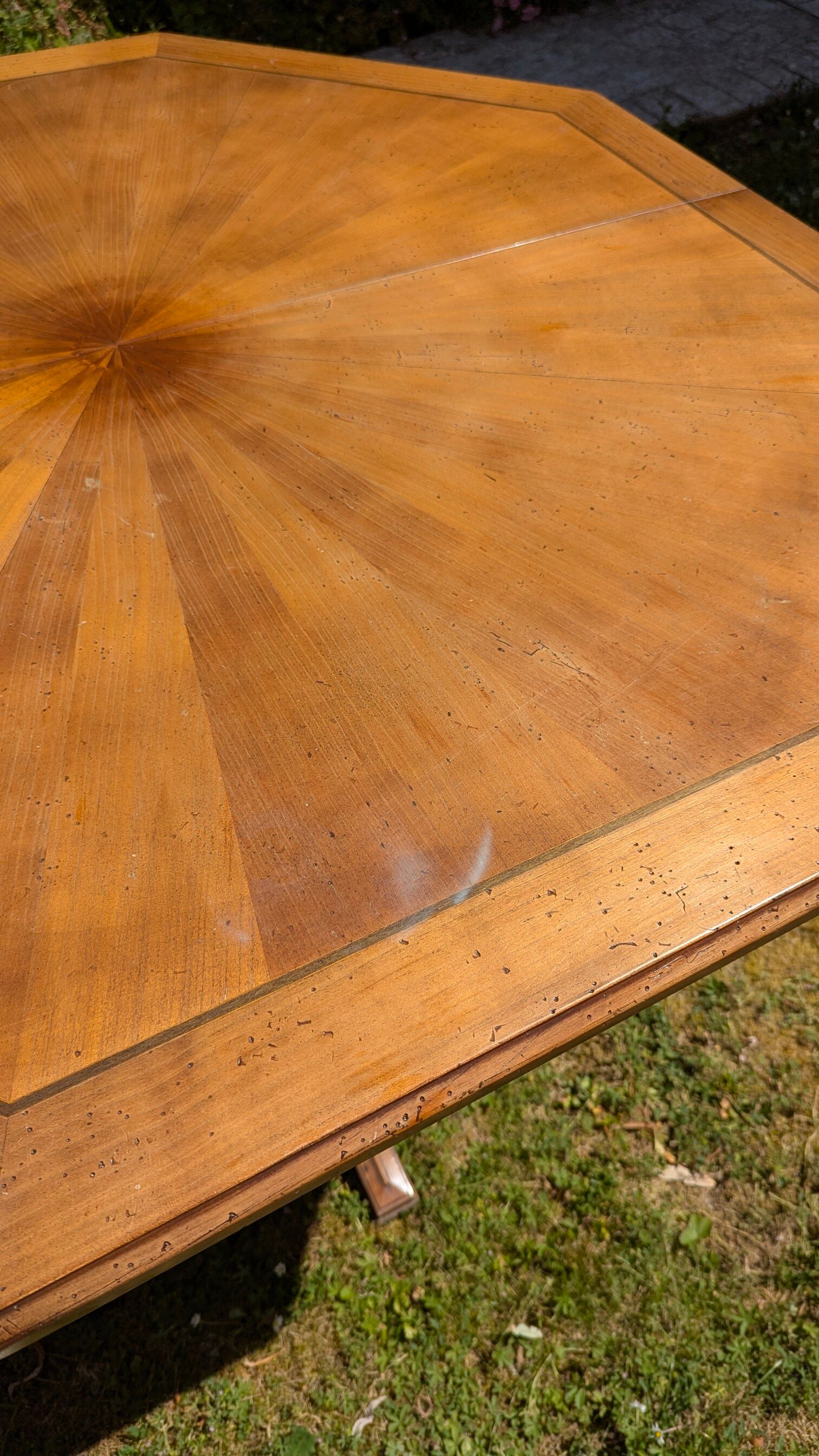 Table de salle à manger octogonale extensible en bois