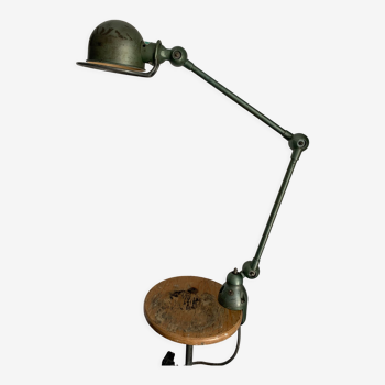 Lampe vintage 1960 Jielde 2 bras verte d'origine