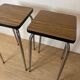 Pair of vintage high stools in formica and chrome metal