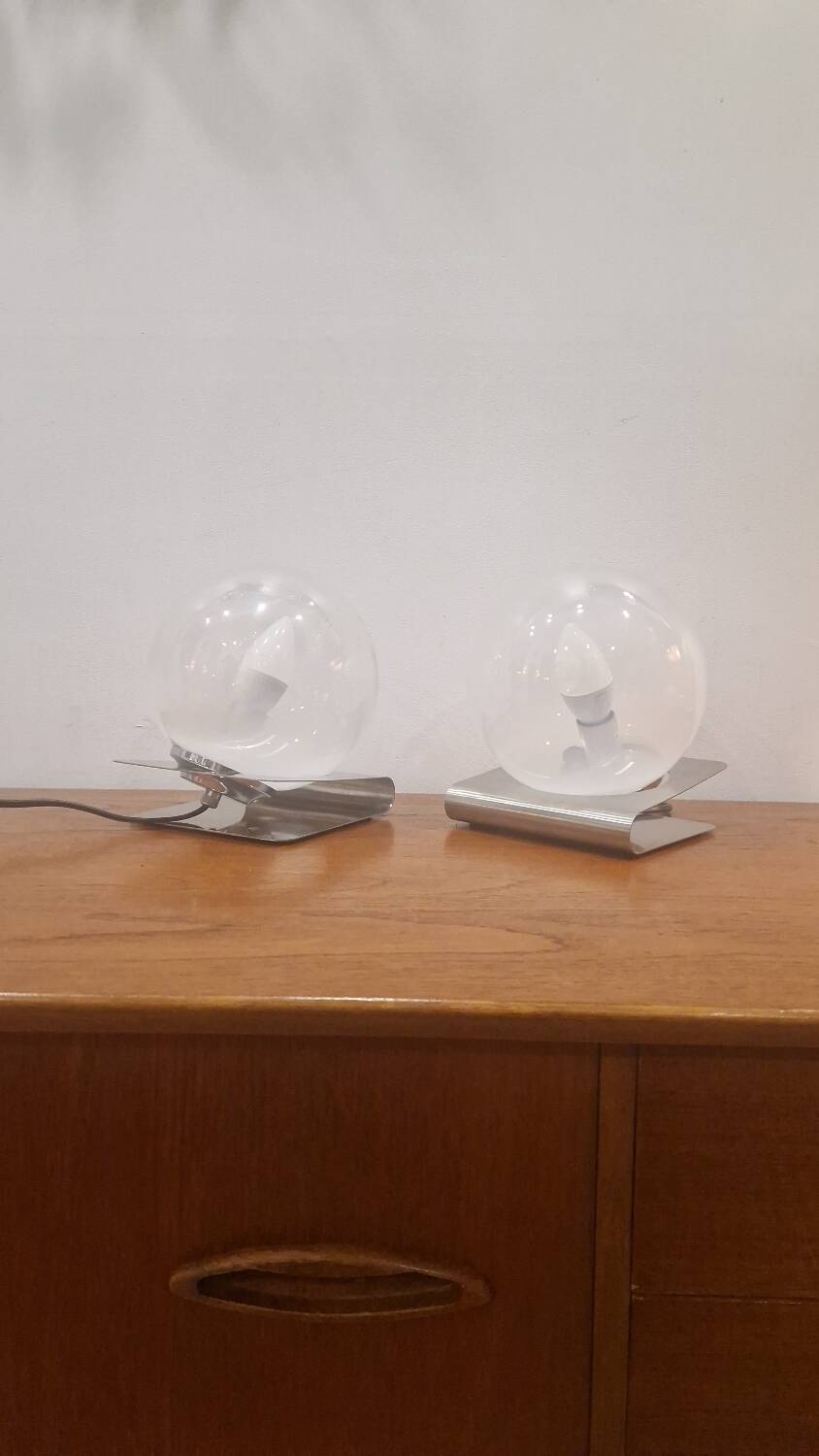 Pair of space age design lamps 70, murano