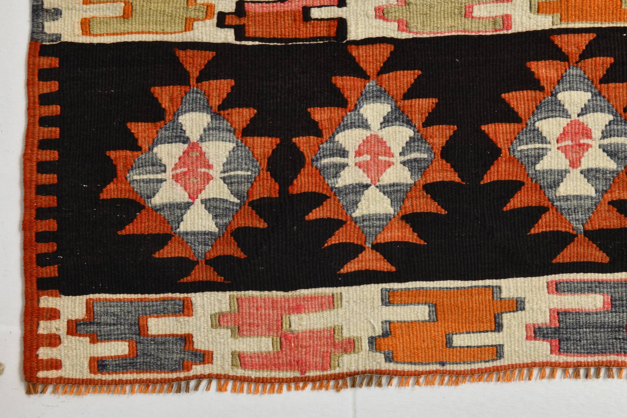 3x10 Boho Style Kilim Runner Rug, Peach Orange Vintage Runner, 73x296 Cm