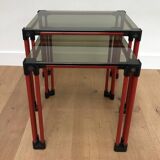 2 vintage nesting tables 1980
