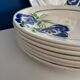 Set of 8 Badonviller France Earthenware Flat Plates, Boran Vintage Model