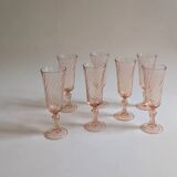 Rosaline flutes, Arcoroc France, 1970s/1980s