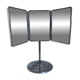 Vintage 1940 triptych barber mirror with bevelled foot - 40 x 35 cm