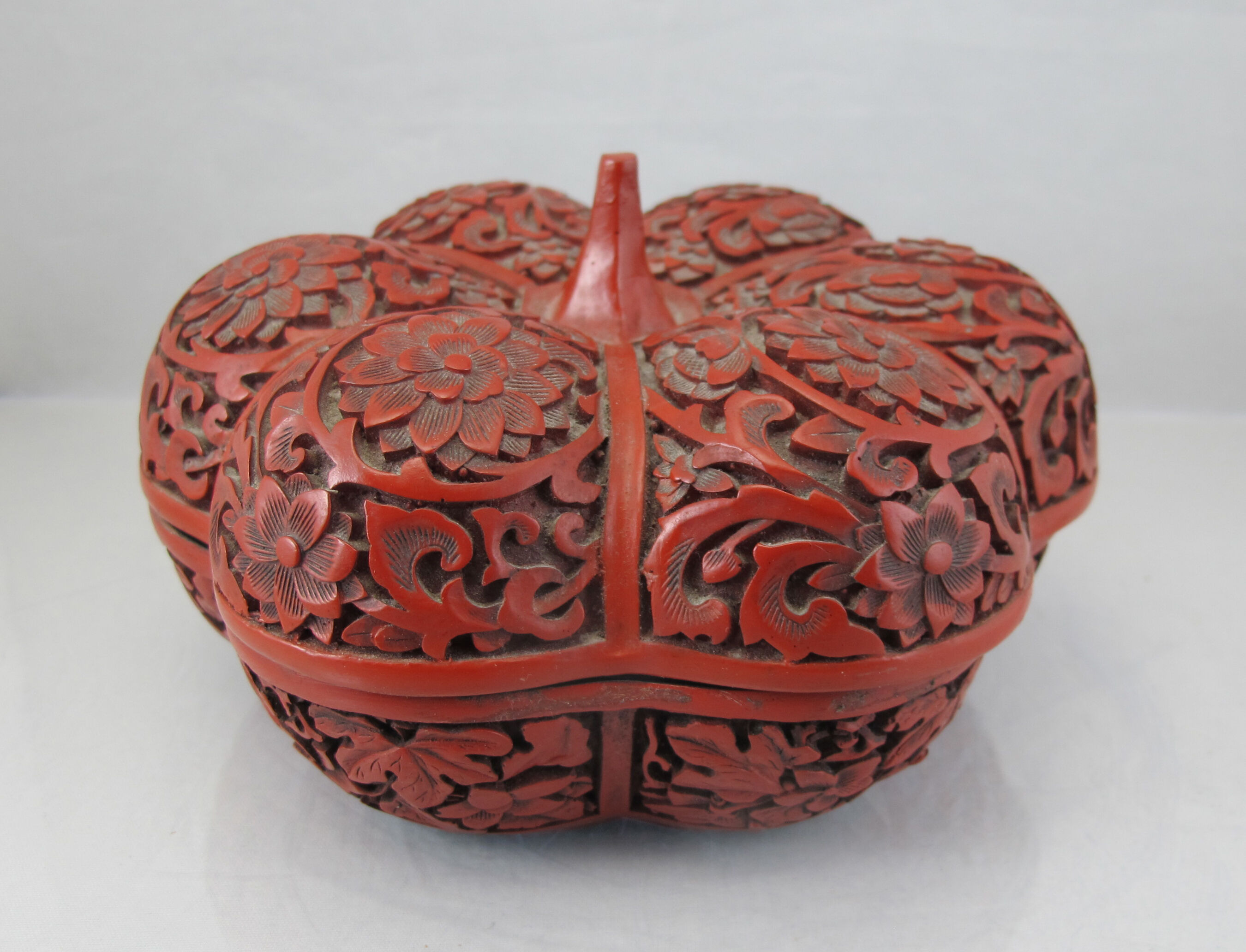 Old Chinese box in red lacquer Beijing China Asia
