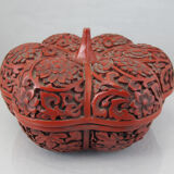 Old Chinese box in red lacquer Beijing China Asia