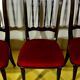 4 CHAIRS Napoleon III, black lacquered, seats Red Velvet