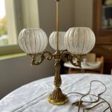 Art Nouveau 3-light bronze lamp