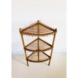 Rattan corner shelf
