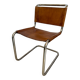 Chaise cantilever en cuir fauve par Steel Line, années 1980