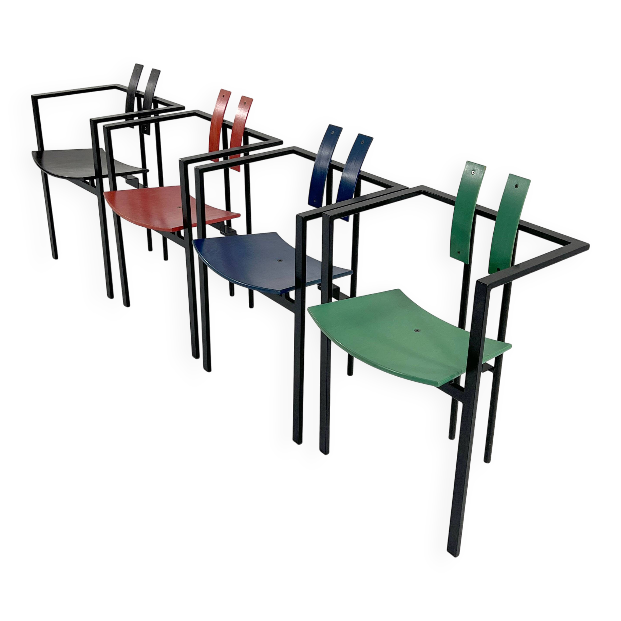 Set of 4 postmodern trix chairs by Karl Friedrich Förster, 1980