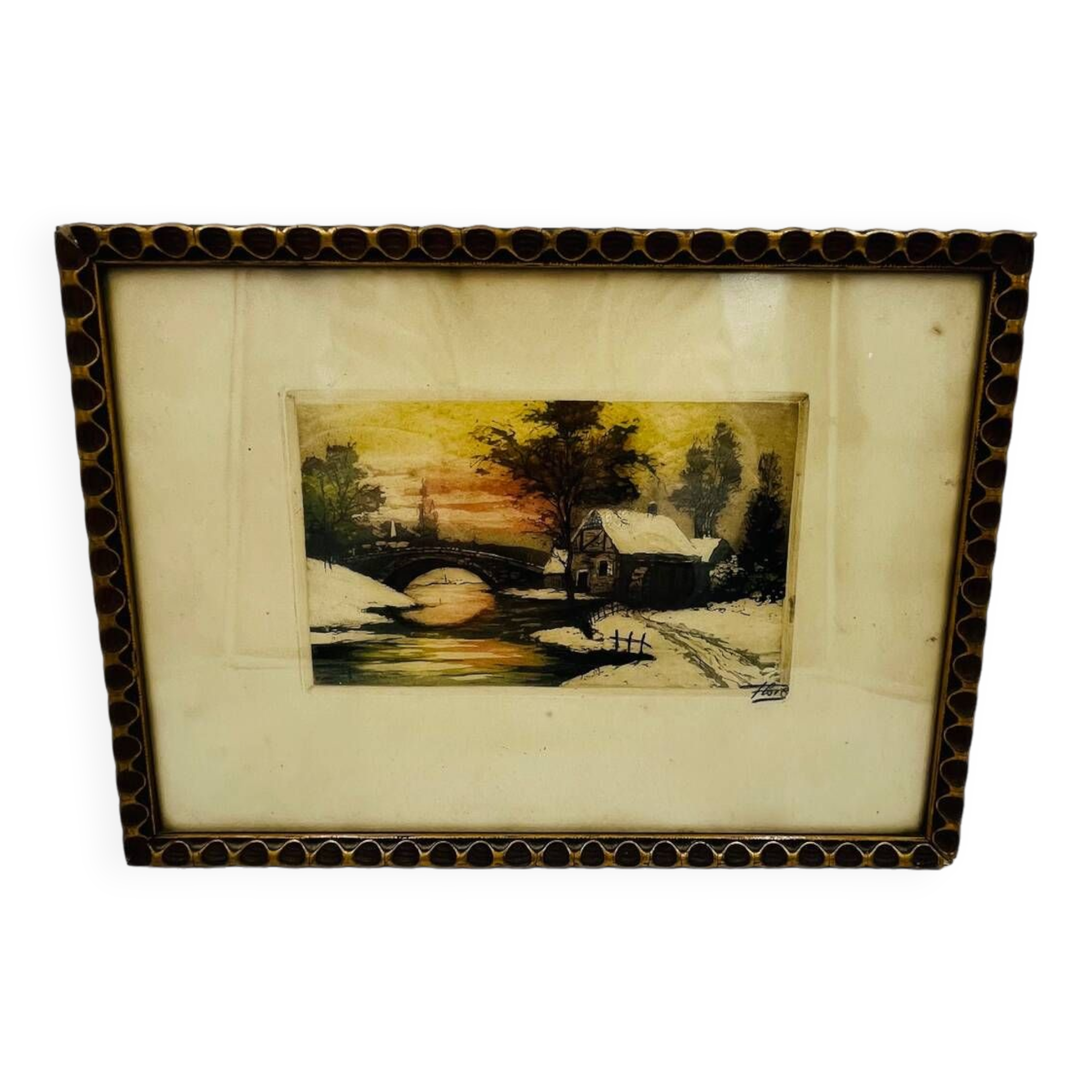 Watercolor still life signed