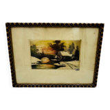Aquarelle nature morte signé