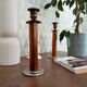 Pair of antique folk art candlesticks