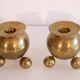 Pair of Scandinavian brass candle holder 1970