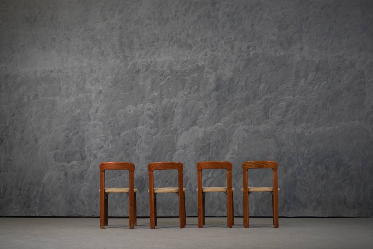 Vintage Hay Rey dining chairs by Bruno Rey for Kush Co, Switzerland 1970s set of 4