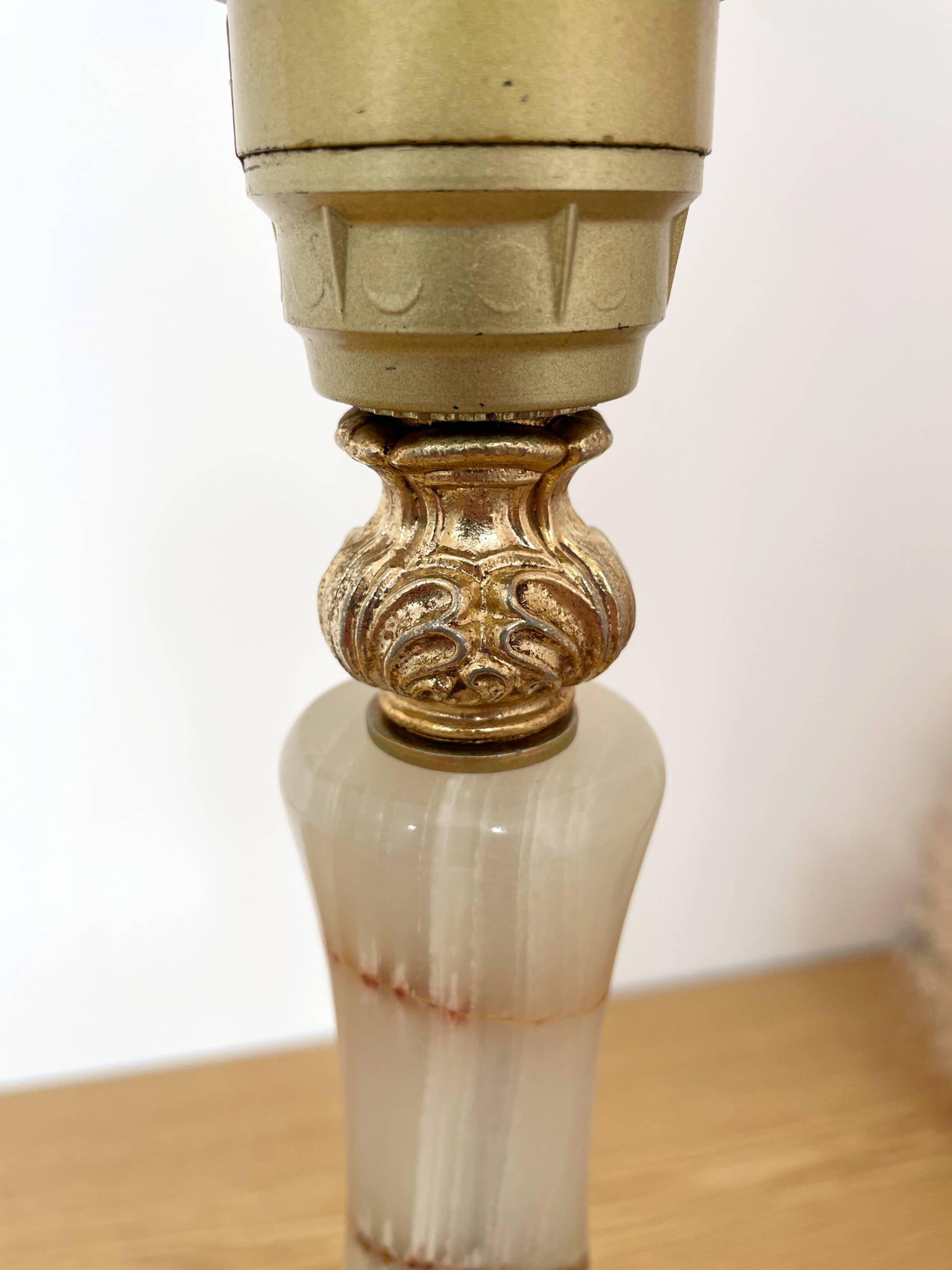 Vintage lamp in onyx and gilded brass - 1950s/60s