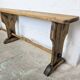 Old farmhouse bench in raw wood