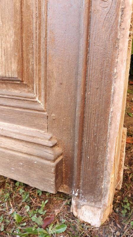 Front door and its frame, translucent glass windows, early 20th century