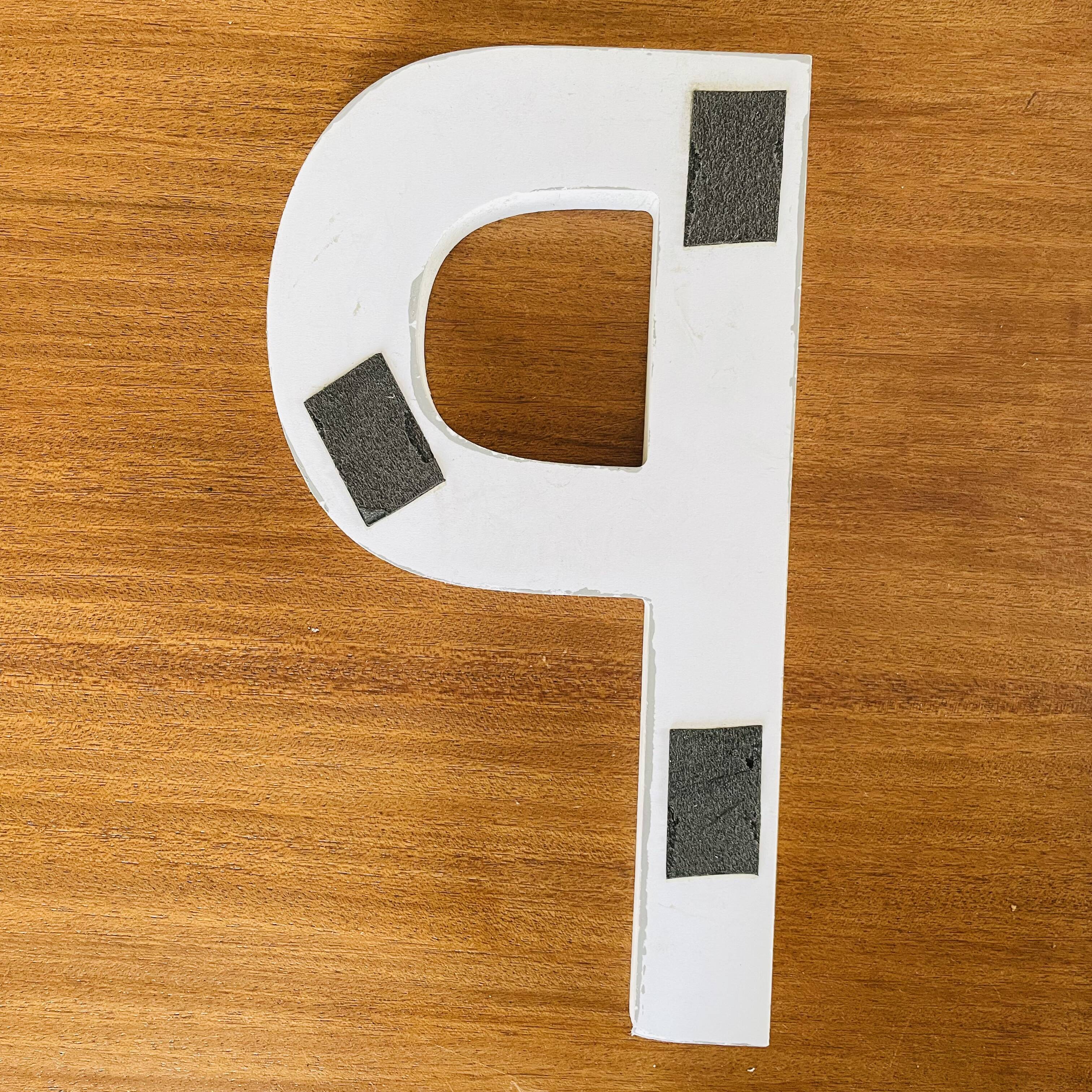 Wooden sign letter "P"