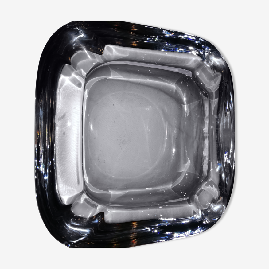 Gros cendrier carré en cristal de Vannes